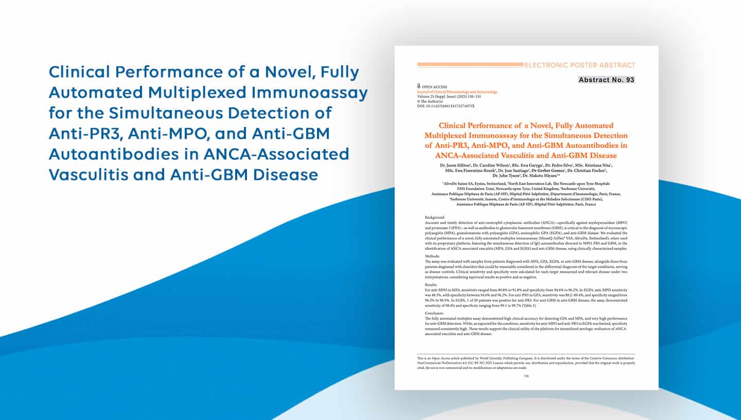 Clinical Performance of a Novel, Fully Automated Multiplexed Immunoassay for the Simultaneous Detection of Anti-PR3, Anti-MPO, and Anti-GBM Autoantibodies in ANCA-Associated Vasculitis and Anti-GBM Disease
